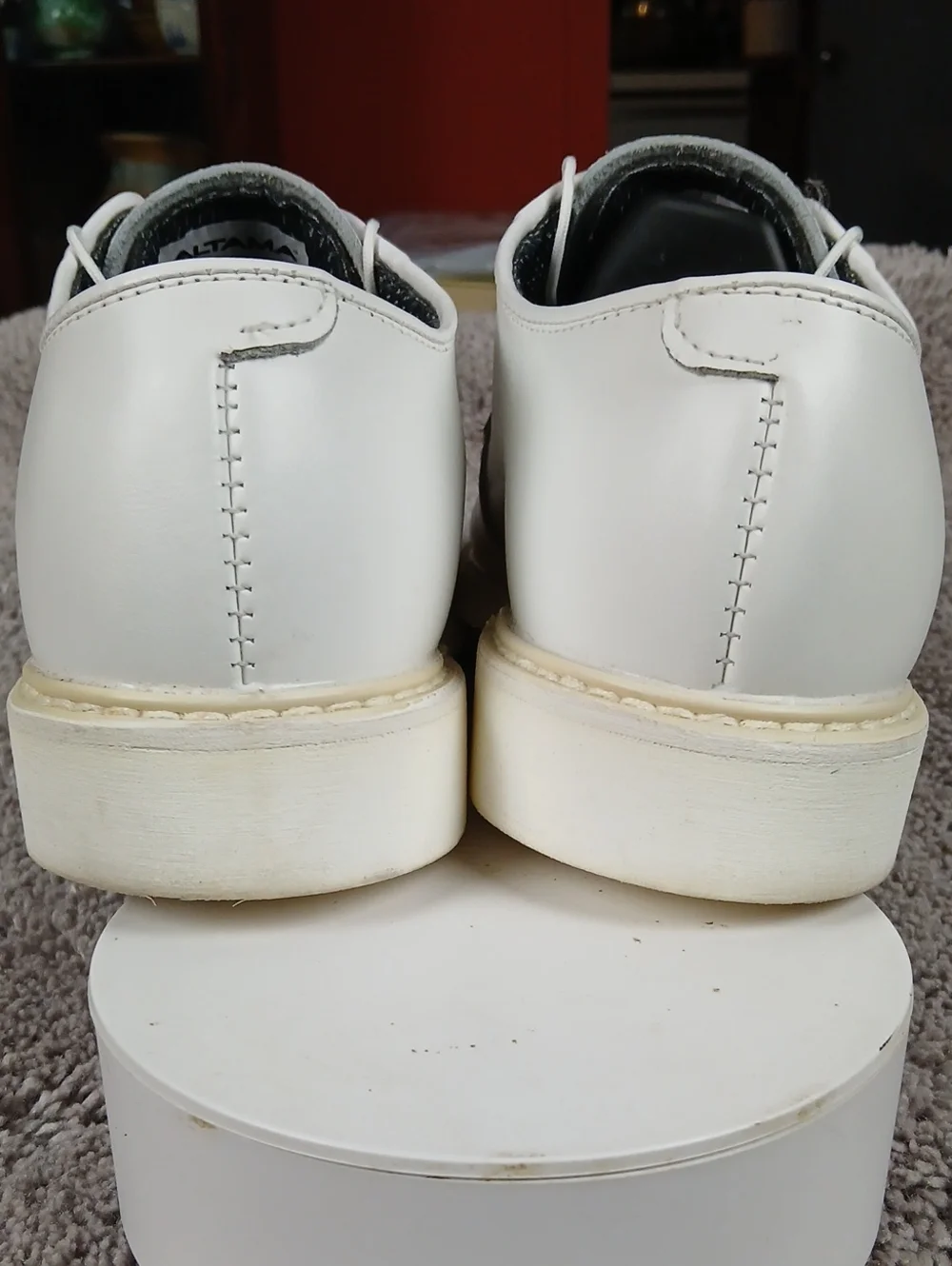 Altama 629308 USN White Leather Mil Spec Dress Oxford Shoes Size 9E Wide